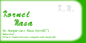 kornel masa business card